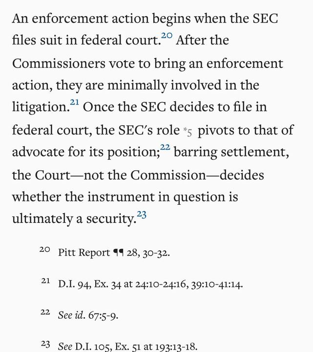 Remembering former SEC Chair Harvey Pitt today. Ripple owes a debt of gratitude to Harvey for explaining that once the SEC files an action, the “Court—not the Commission—decides whether the instrument in question is ultimately a security.”

RIP Harvey.