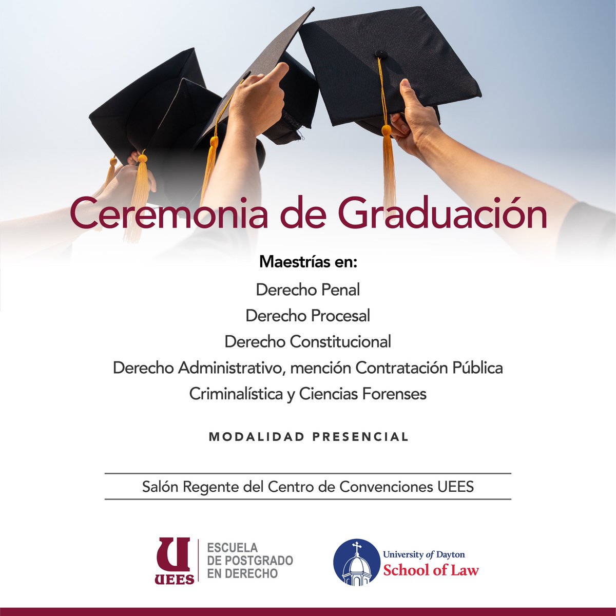 Este viernes desde el campus @uees_ec .

Ceremonia de graduación de nuestros alumnos de las distintas maestrías que integran la Escuela de Postgrado en Derecho.

¡Felicitaciones a todos!

#OrgullosamenteUEES
#EscuelaDerechoUEES