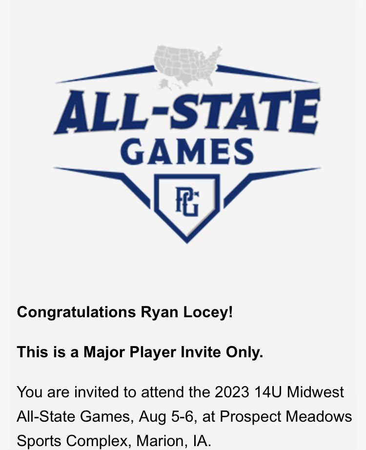 Ryan Locey (@ryanlocey2) on Twitter photo Thanks for the invite!
<a href="/PGYouthBB/">Perfect Game Youth</a>
@CoachBearTE
<a href="/TeamEliteMW/">Team Elite Premier Midwest</a>
<a href="/TEAMELITENATION/">Team Elite Baseball</a> Thanks for the invite!
<a href="/PGYouthBB/">Perfect Game Youth</a>
@CoachBearTE
<a href="/TeamEliteMW/">Team Elite Premier Midwest</a>
<a href="/TEAMELITENATION/">Team Elite Baseball</a>