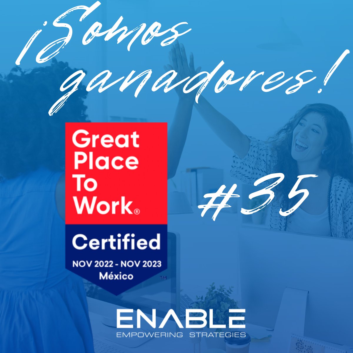Hoy es un día emocionante para Enable, ya que nos complace compartir con todos ustedes que hemos sido reconocidos como uno de Los Mejores Lugares para Trabajar en México 2023 en la categoría #De50a500 #Multinacionales.

#BeGreat #LosMejoresLugaresParaTrabajar