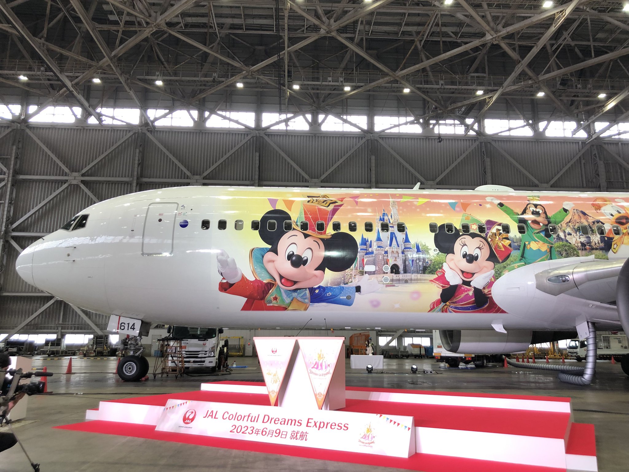 JALボーイング767-300ERディズニー特別塗装機 東京ディズニーリゾート®40周年記念の特別塗装機 「JAL Colorful