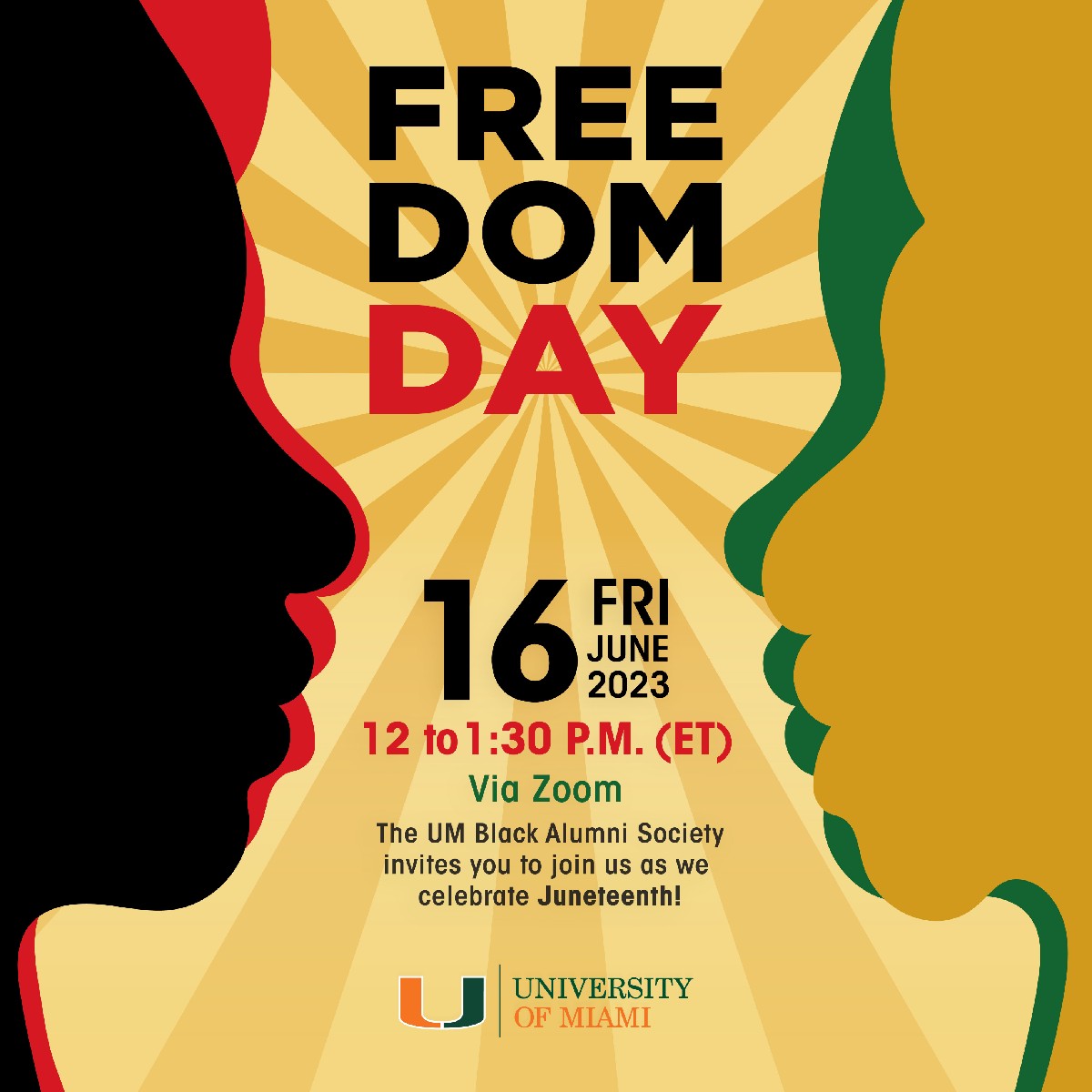 We invite you to join <a href="/UMBlackAlumni/">UM BAS</a> and the LGBTQ+ ’Canes for a virtual #Juneteenth Celebration! "Building a H.O.M.E. – History, Orientation, Movement, and Education" will explore the intersections of the Black and LGBTQ+ experiences. ➡️ fal.cn/3yWAk