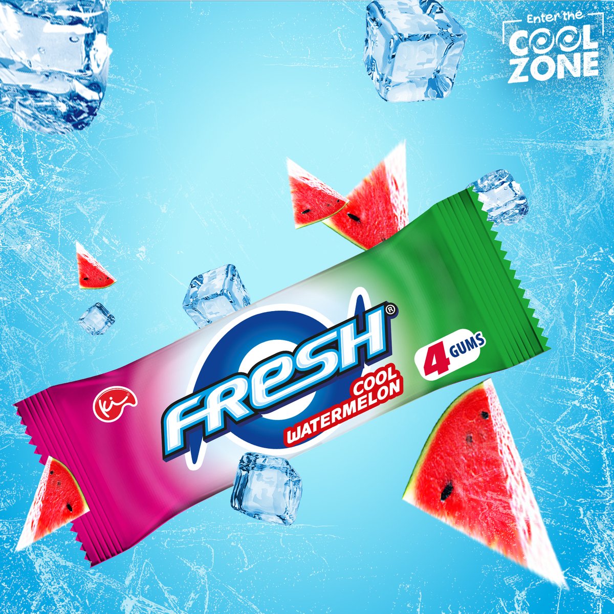 TGIF! Whether on a road trip, staying in doors or turning up…have some FRESH Watermelon with you. #EnterTheCoolZone #FreshChewingGum