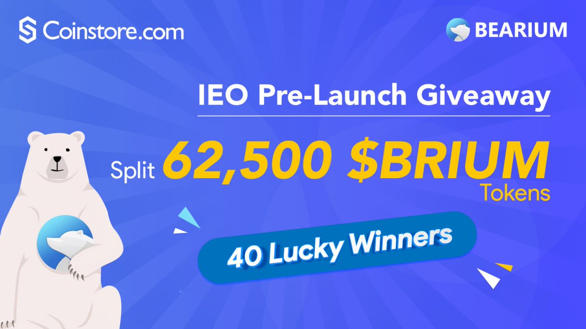CoinstoreExc's tweet photo. 🎉Coinstore x @bearium_token IEO Pre-Launch Frenzy Airdrop
💸 Complete all tasks, Win 62,500 in $BRIUM tokens
⏳ Until 23:59 June 13th UTC+8 
🌁 Participate in $BRIUM Giveaway: https://t.co/e2VgPZ6KgA

#BRIUM #Coinstore #IEO https://t.co/1EQMG94REB