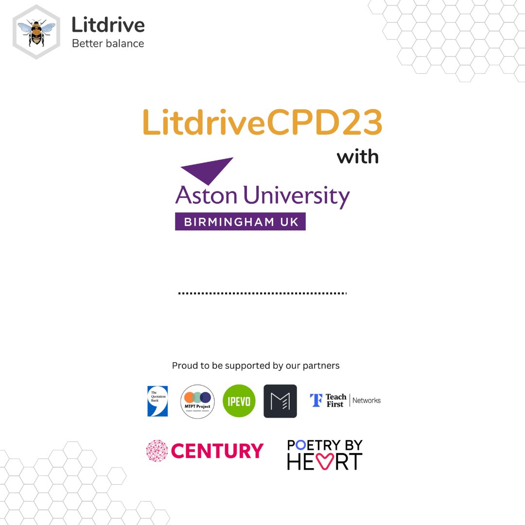 This exploration will cover areas like: teacher development (autonomy vs consistency), assessment (what, how and why) and moving our children beyond knowing.

#LitdriveCPD #TeamEnglish @Team_English1 @AstonUniversity