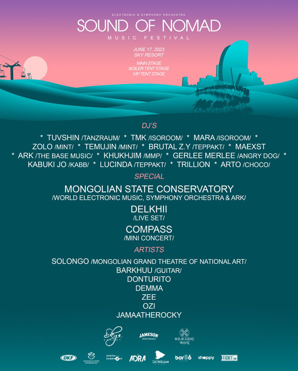 Chawga00's tweet photo. Sound of NOMAD | EDM and Symphony Orchestra

Симфони оркестр болон электроник хөгжим бүтээгчдийн хамтарсан задгай хөгжмийн наадам анх удаа 2023/06/17-нд Sky Resort цанын баазад зохион байгуулагдах гэж байна. 

#soundofnomad 3 тайз 100 орчим уран бүтээлчдийн сонирхолтой хөтөлбөр https://t.co/ythA6dHG69