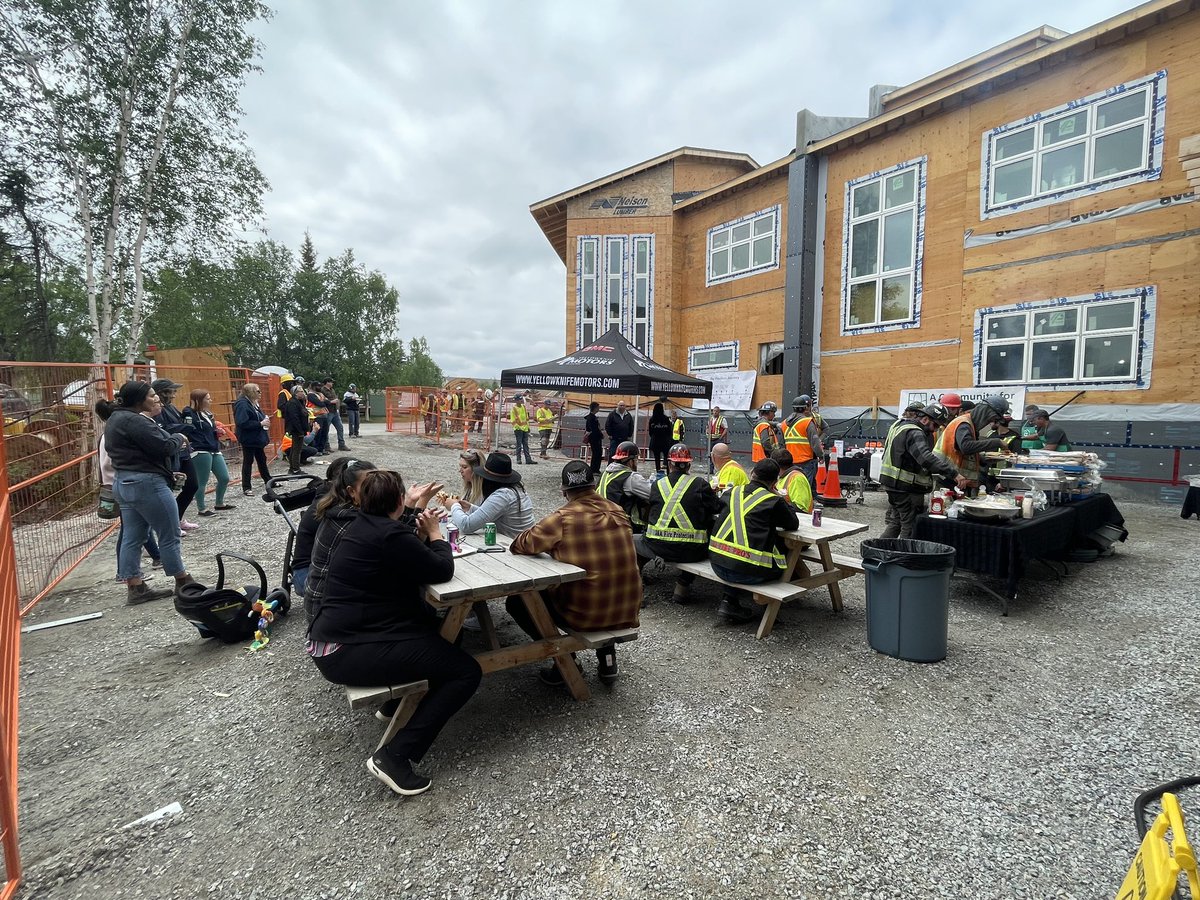 “The Last Pour” BBQ celebration for our hardworking Pavilion construction crew #Yellowknife #NWT #NWTpoli #seniorshousing #affordablehousing