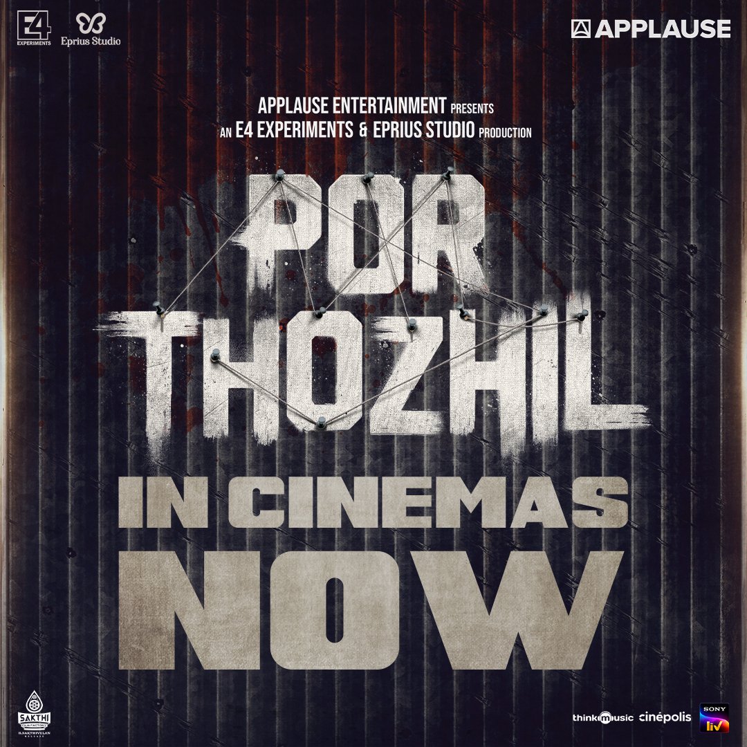 realsarathkumar's tweet photo. #PorThozhil in Cinemas Now.
#PorThozhilInCinemasNow
#PorThozhil #PorThozhilOn9June
@ApplauseSocial #E4Experiments @epriusstudio @nairsameer @SegalDeepak #mukeshe4e @cvsarathi #PoonamMehra #vignesh_raja @AshokSelvan @realsarathkumar @Nikhilavimal1 #Aalfredprakash #prasoon_garg @ChainaniSunil @devnidhib #richakap @RanjibMazumder #pramodcheruvalath #vighnature #sakthifilmfactory @IndiaCinepolis @thinkmusicindia