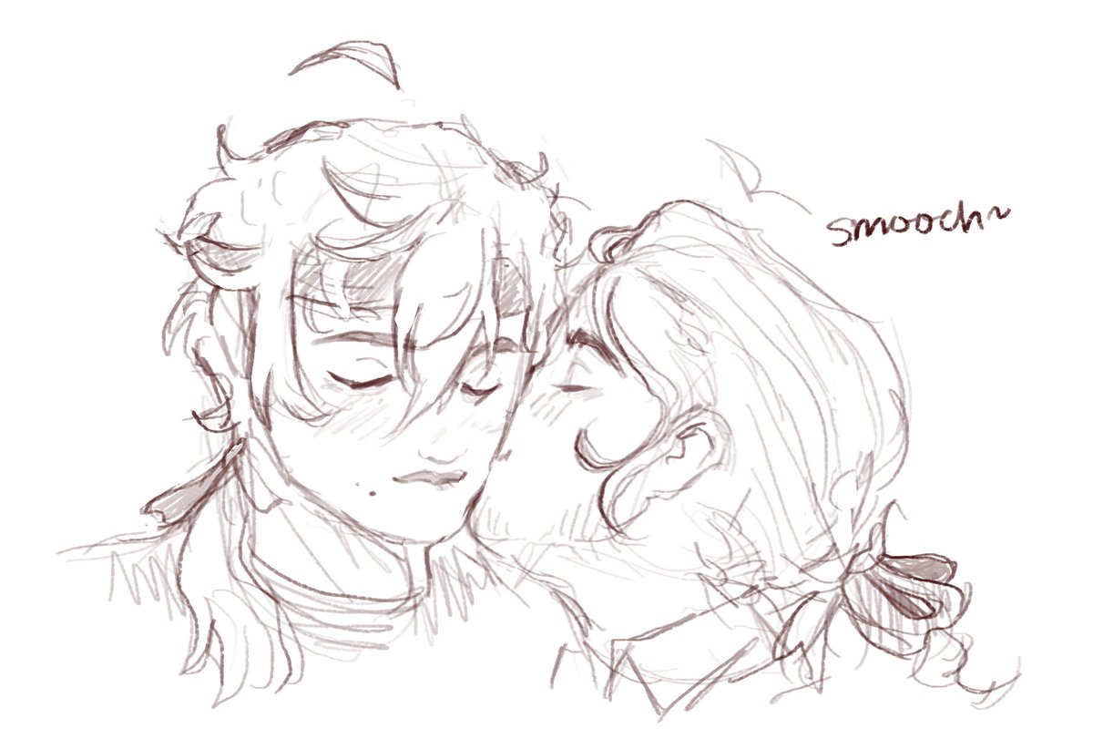 _cat_pants_'s tweet photo. I have a feeling this one will end up winning anyway, this ship will always be adorably wholesome. Which is exactly why it isn’t my favourite but I still fully support of course(not sure if ima colour it or not)  #thomaluc https://t.co/Uwge1YkGr5