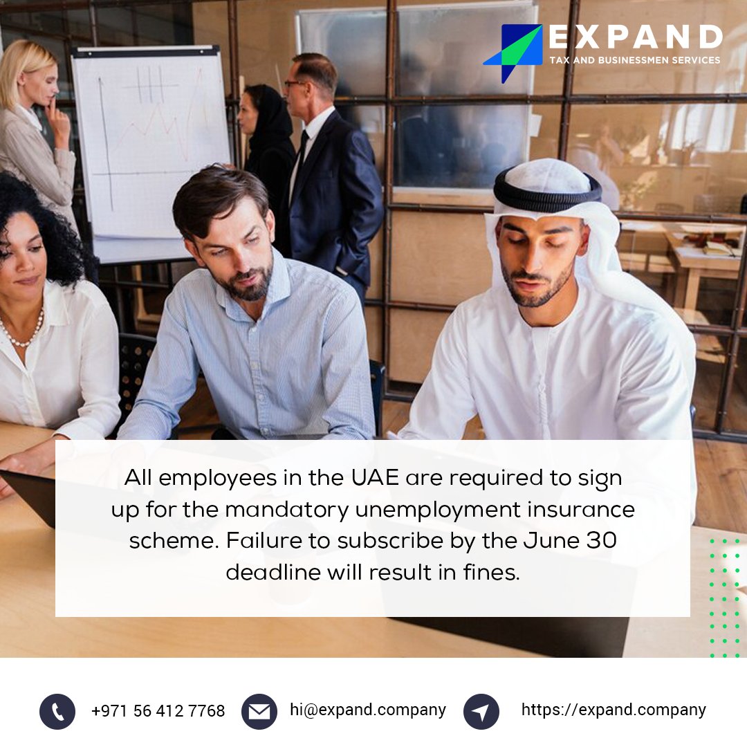 expandservices's tweet photo. The Unemployment Insurance program is a type of social security and insurance that offers financial assistance to Emiratis and residents employed in federal and private sectors in case they lose their jobs due to termination by their employers.

#uae #insurance #Unemployed https://t.co/6feQ3CLVvG