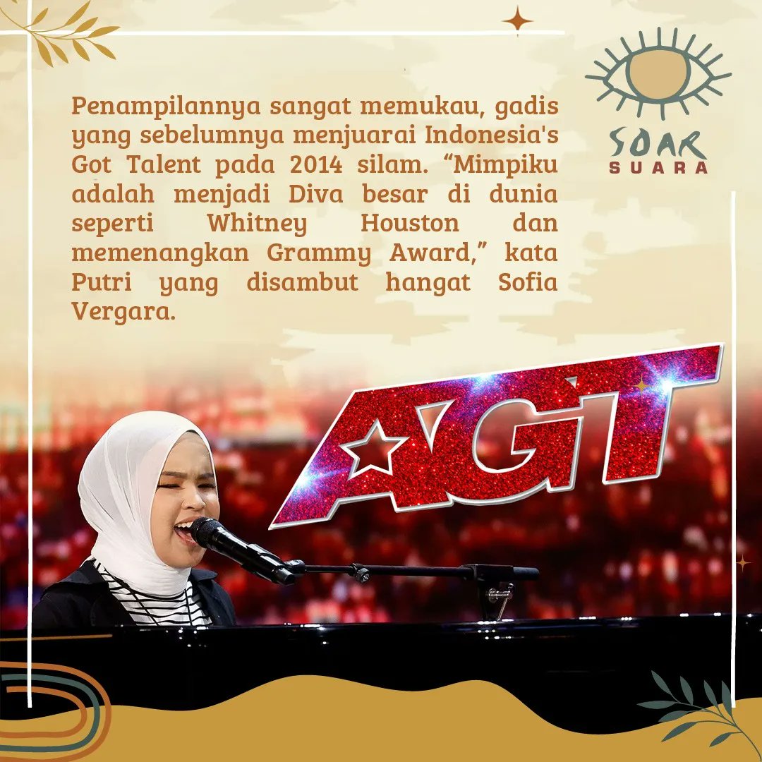SOARsuara's tweet photo. Wow!! Terharu dan bangga, talenta muda Indonesia, Putri Ariani mendapatkan “golden buzzer” di ajang America’s Got Talent (AGT) 2023. 💥

#PutriAriani #TakeTwo #PLNyataHadir #MengenalSitiAtikoh https://t.co/AaAiuVpDdv