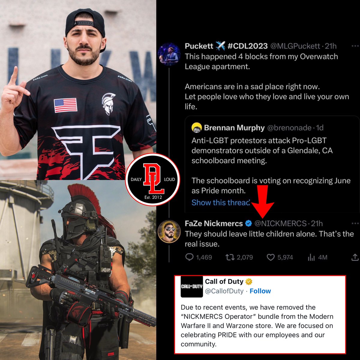 Call Of Duty removes FaZe Clan member NICKMERCS skin from game after Anti-LGBTQ comments during Pride Month.