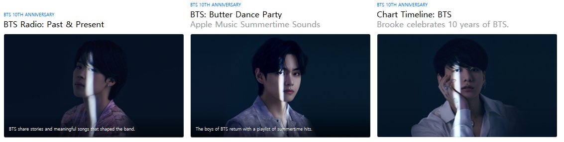 #BTS is on the cover of @AppleMusic K-Pop page, and each member is the cover of their Apple Music curated playlists!

RM: Apple Music K-Pop
Jin: BTS Essentials
SUGA: BTS Video Essentials
j-hope: BTS: Chill
Jimin: BTS Radio
V: BTS: Butter Dance Party
Jungkook: Chart Timeline: BTS