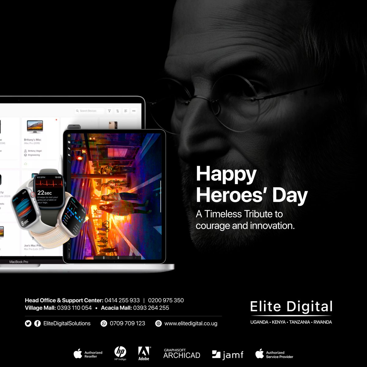 EliteDigitalUG's tweet photo. To the tech heroes who dare to imagine a better world and make it happen, we salute you! Happy Heroes Day.
#BuyEliteBuyGenuine #HereosDay https://t.co/0khToJH4Hq