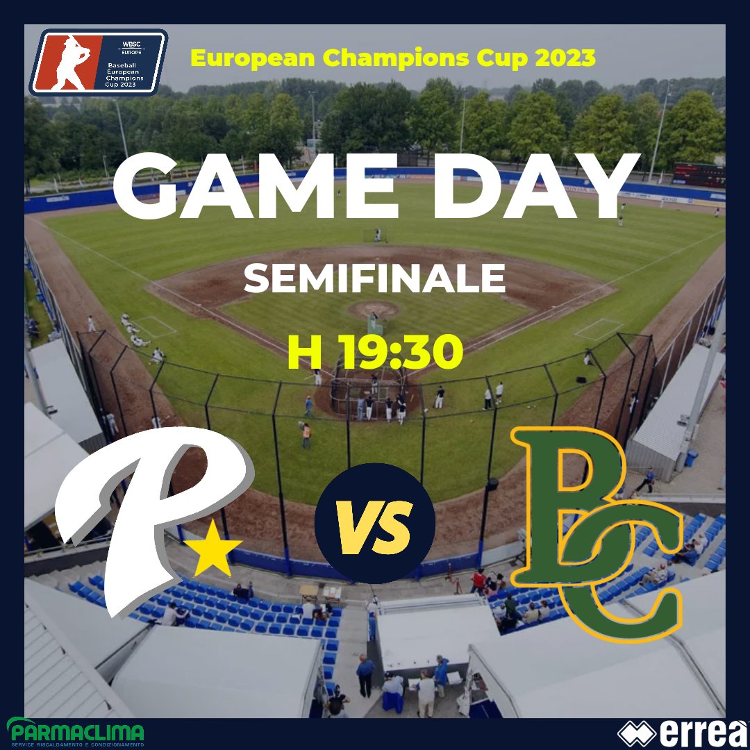 ⚾️GAME DAY EUROPEAN CHAMPIONS CUP 2023 - SEMIFINALE⚾️
🆚️ @bonncapitals 
🏟 Pirates Playground
🕑 19:30
🍿📱💻 Diretta streaming sul sito WBSC Europe

FORZA RAGAZZI!!⚾️💛💙

#FòrsaPärma #LastelladiParma #parmabaseball #europeanchampionscup