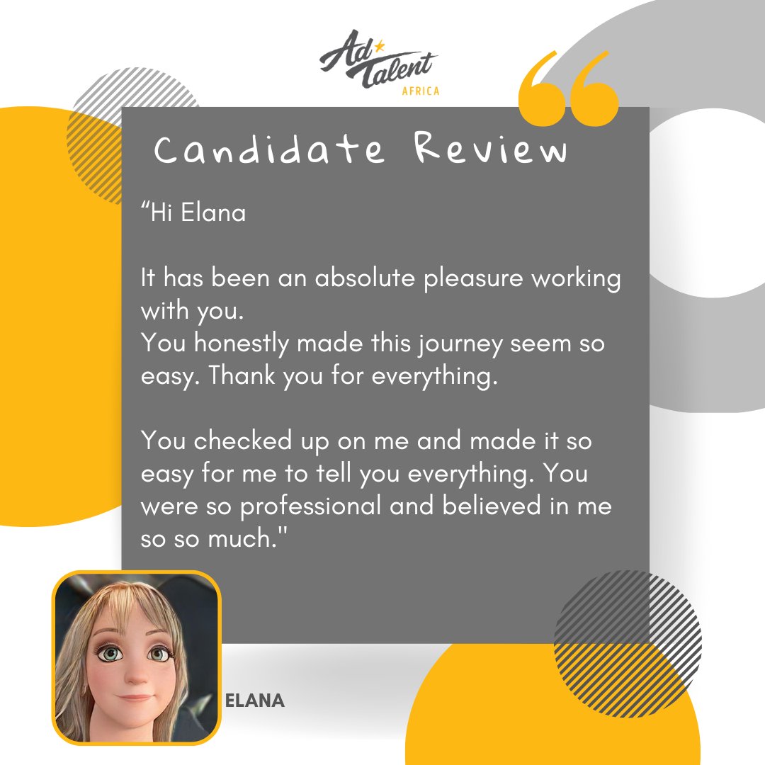 A great review for Elana⭐⭐⭐⭐⭐
#HappyCandidate #Review #WeSpotTalentFirst