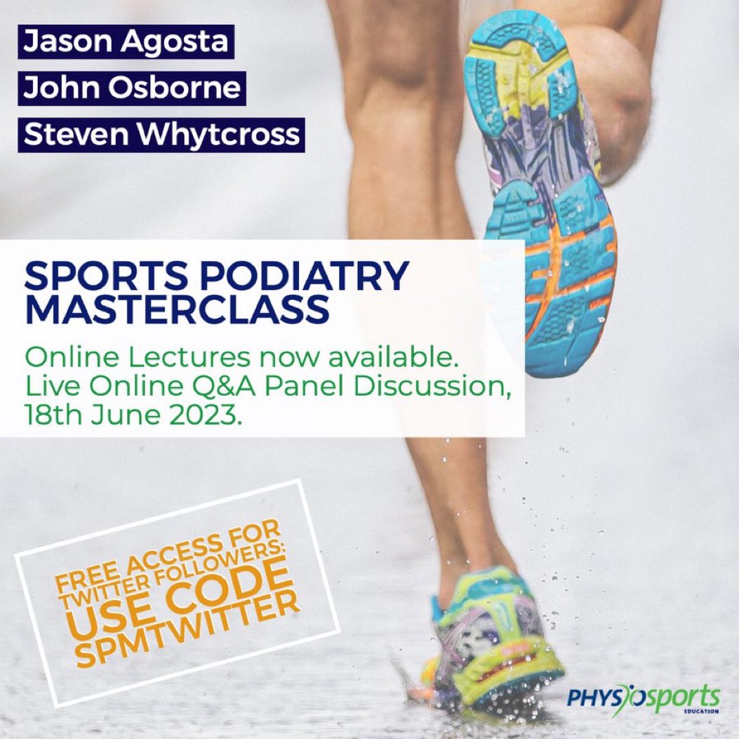 👟Footwear advice is a key component in a Sports Podiatrists Mgt. How do Udecide what the patient needs?

John Osborne has some great info &amp; evidence to help guide UR practice in his Sports Podiatry Masterclass Lecture💫

Available online👇🏼
bit.ly/Sportspodmaste…
USE FREE CODE🔥