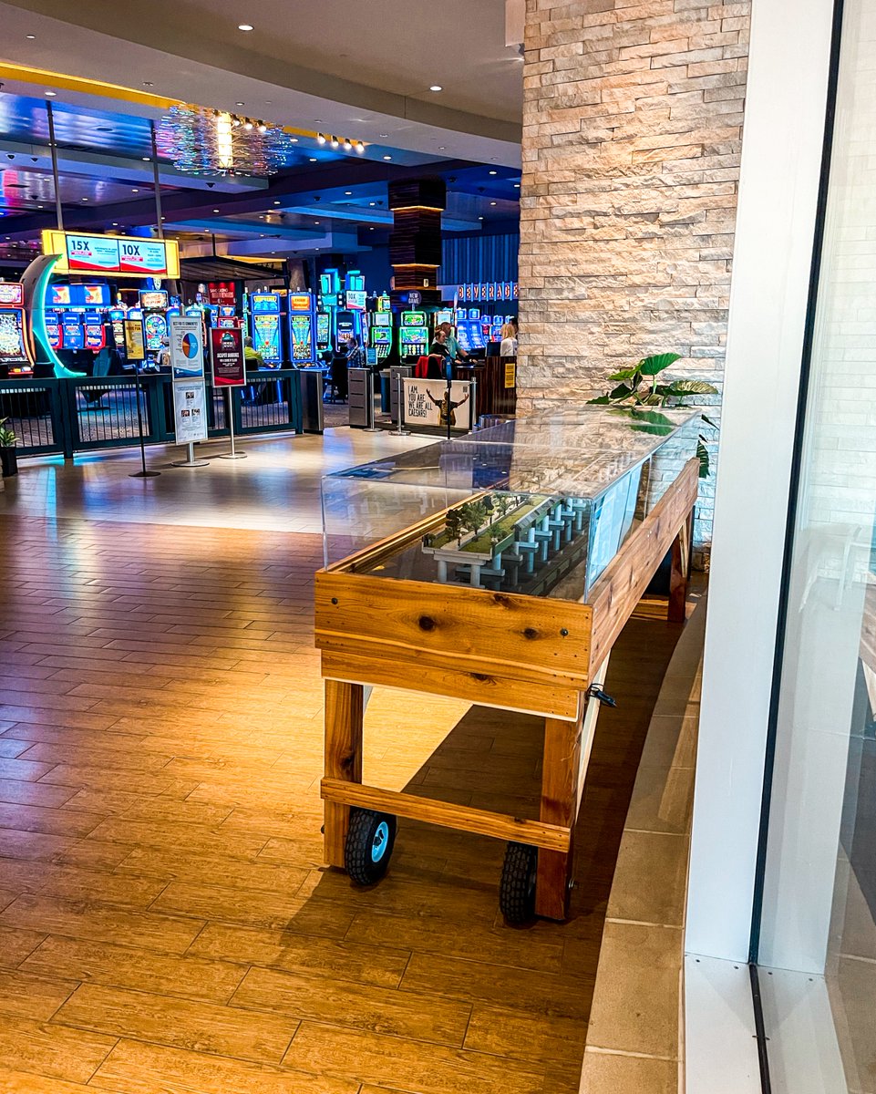 BisonBridge's tweet photo. Our roaming bison bridge model has hit the jackpot and found its way to the Isle Casino Hotel Bettendorf!

This stunning creation won't be doubling down here for long. Swing by and place your bets on witnessing it firsthand while you still can!

#bisonbridge #jointheherd https://t.co/jU8bIXCQKL