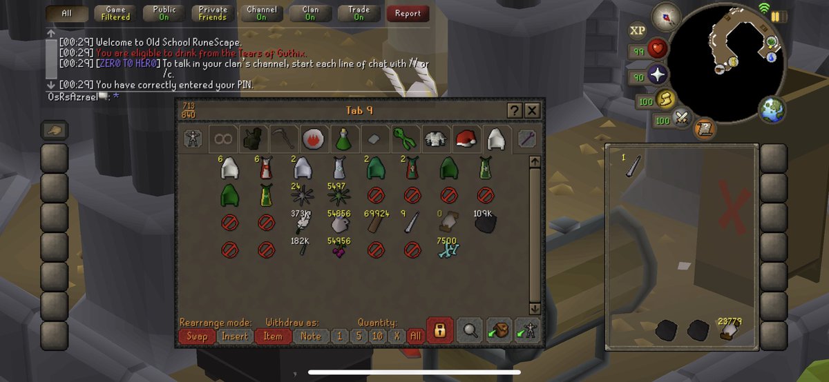 OsRs_Azrael's tweet photo. I sold my bank for some quick 99s. 
How many banked 99s in this tab? https://t.co/gzIsuSPLXt
