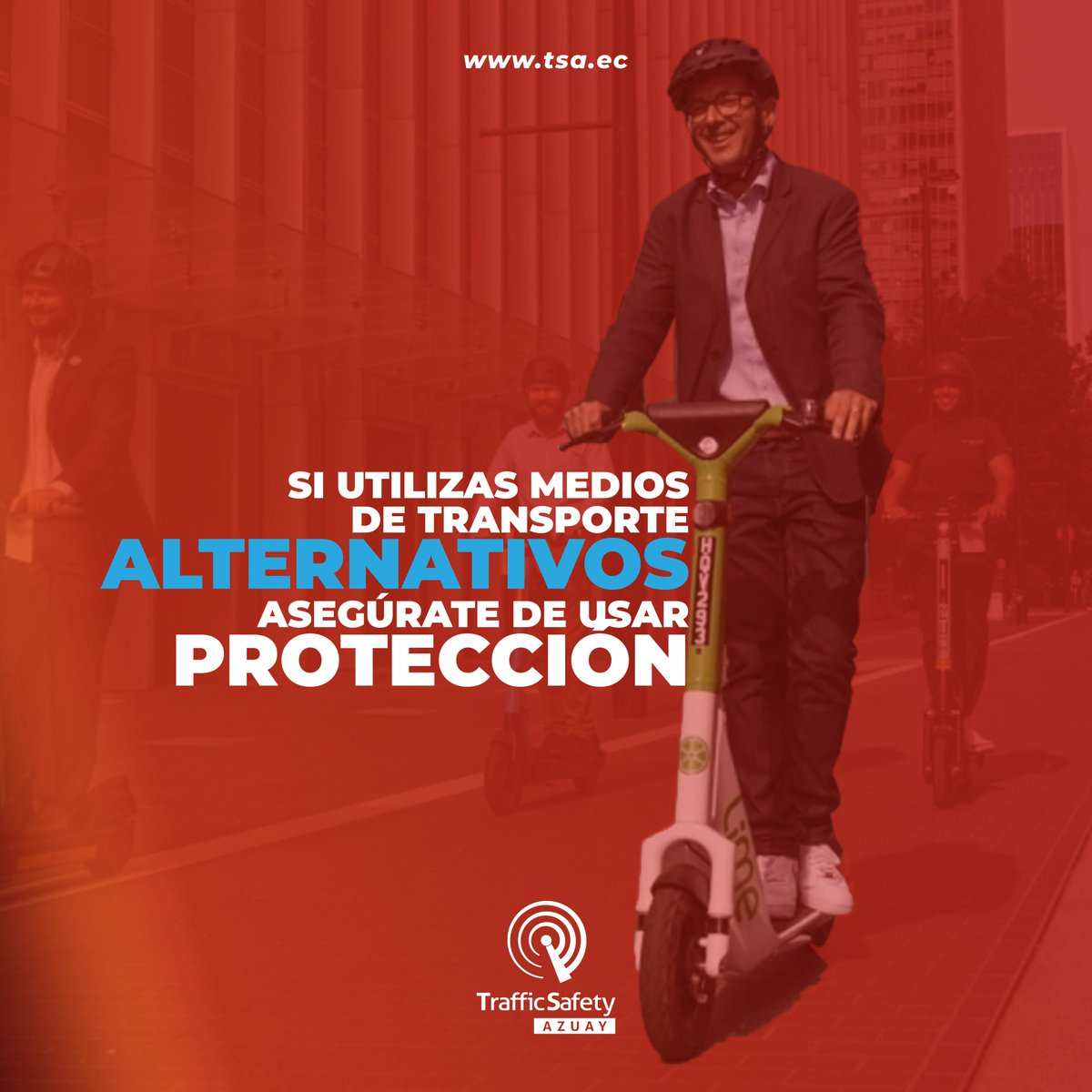 tsazuay's tweet photo. 🚲🛴 Si utilizas medios de transporte alternativos, asegúrate de conocer las normas y utilizar equipos de protección. #MovilidadSostenible https://t.co/RA4l4f2Iju