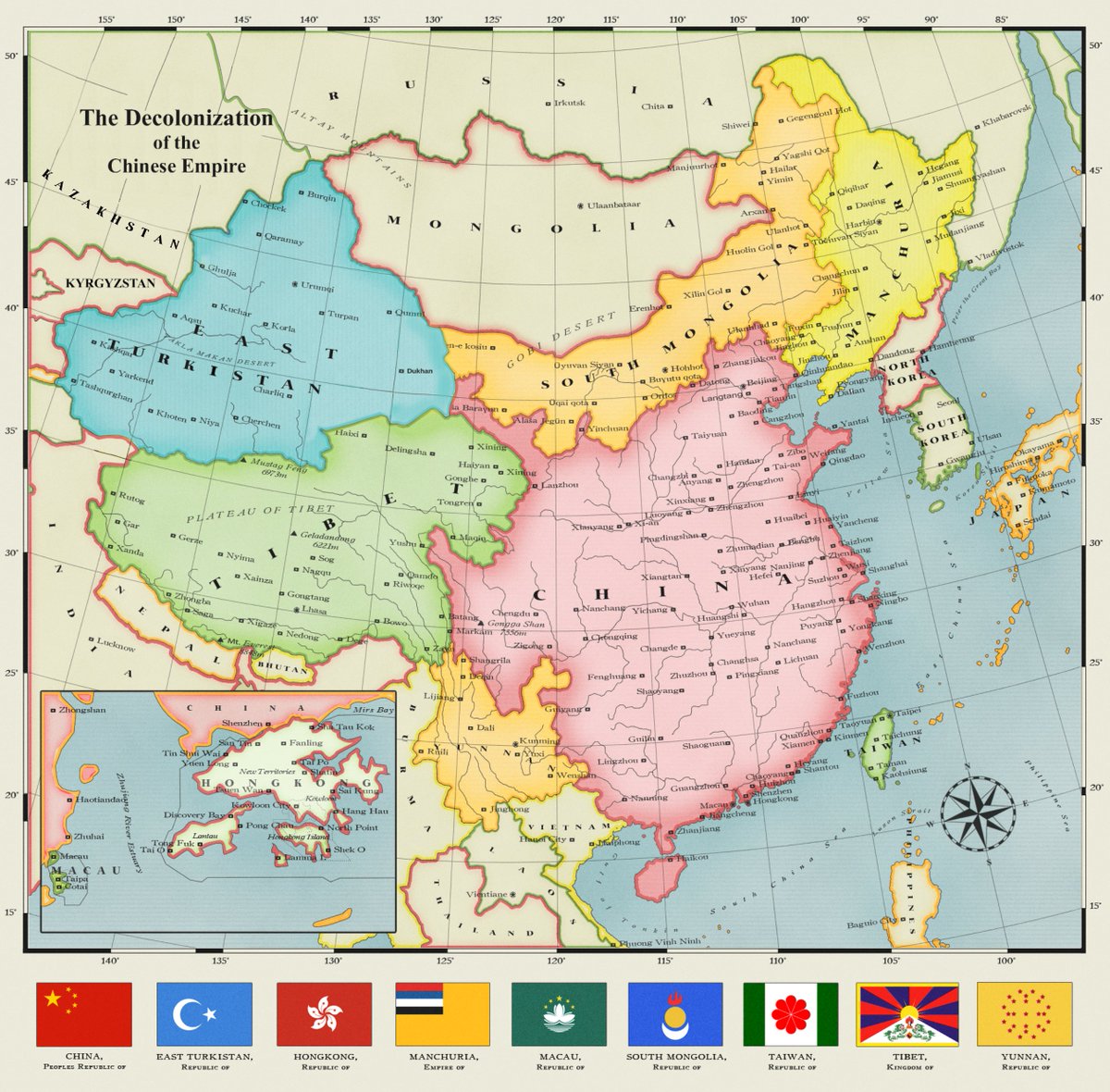 SalihHudayar's tweet photo. America should promote the decolonization of the Chinese Empire, paving the way for INDEPENDENT democratic nations such as #EastTurkistan,  #Manchuria, #SouthMongolia, #HongKong, #Tibet, &amp; #Taiwan, all neighboring a reformed, democratic #China.
@Liza_D_Tobin @scsp_ai @HooverInst https://t.co/GQeUtFrMQK