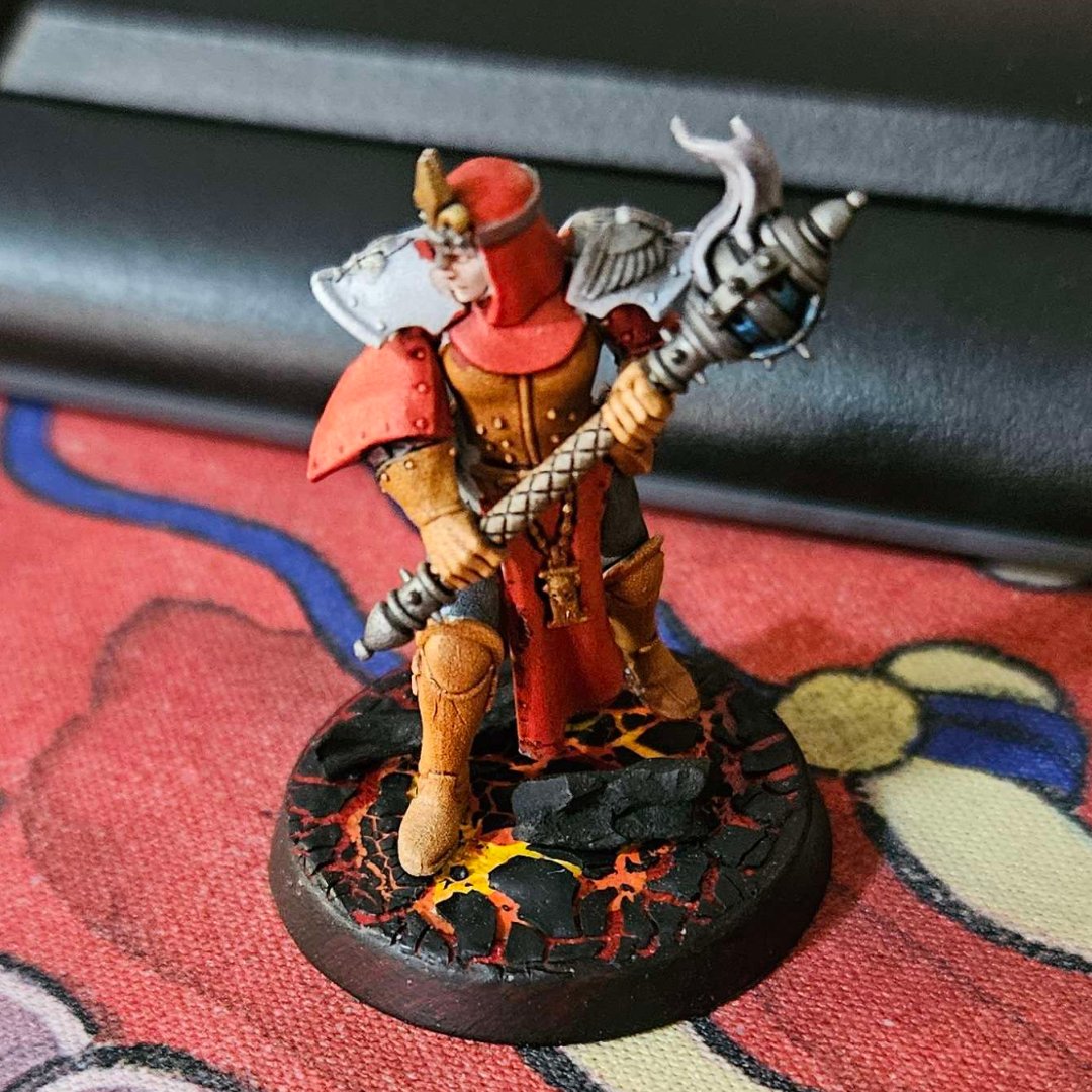 I’m having fun with this lava making technique! It’s perfect for my sisters! #warhammer #warhammercommunity #warhammer40k #sistersofbattle #coolbase #lavabase #modelpainting twitch.tv/niftucal