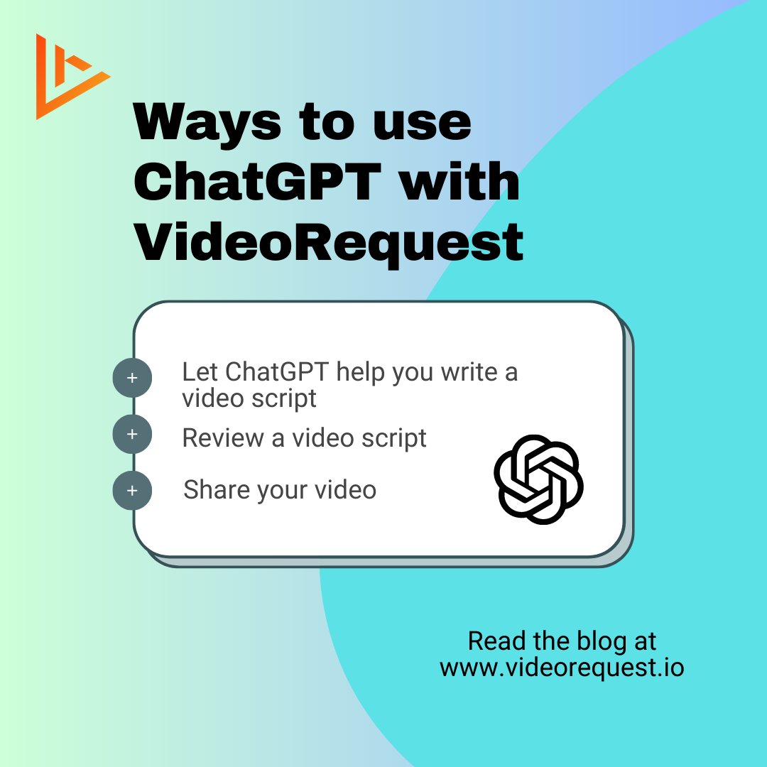 insightpath_llc's tweet photo. We are excited to announce that VideoRequest has added #ChatGPT technology to our platform!

We have a few suggestions on ways to use ChatGPT in combination with VideoRequest.

Click the link in our bio to read the full blog and learn more!

@TerryNawrot https://t.co/hNNjRaVrq7