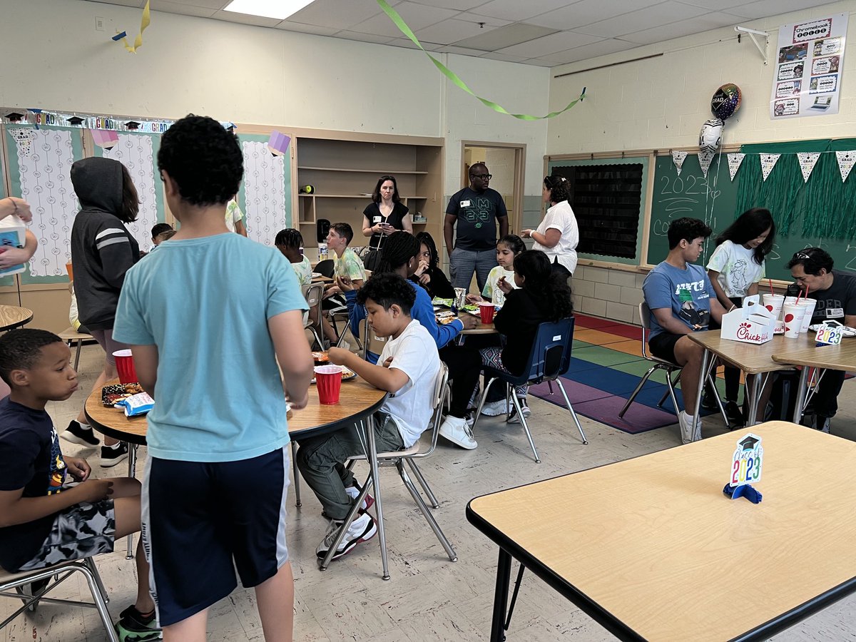 Indoor picnic and party for our fifth graders!