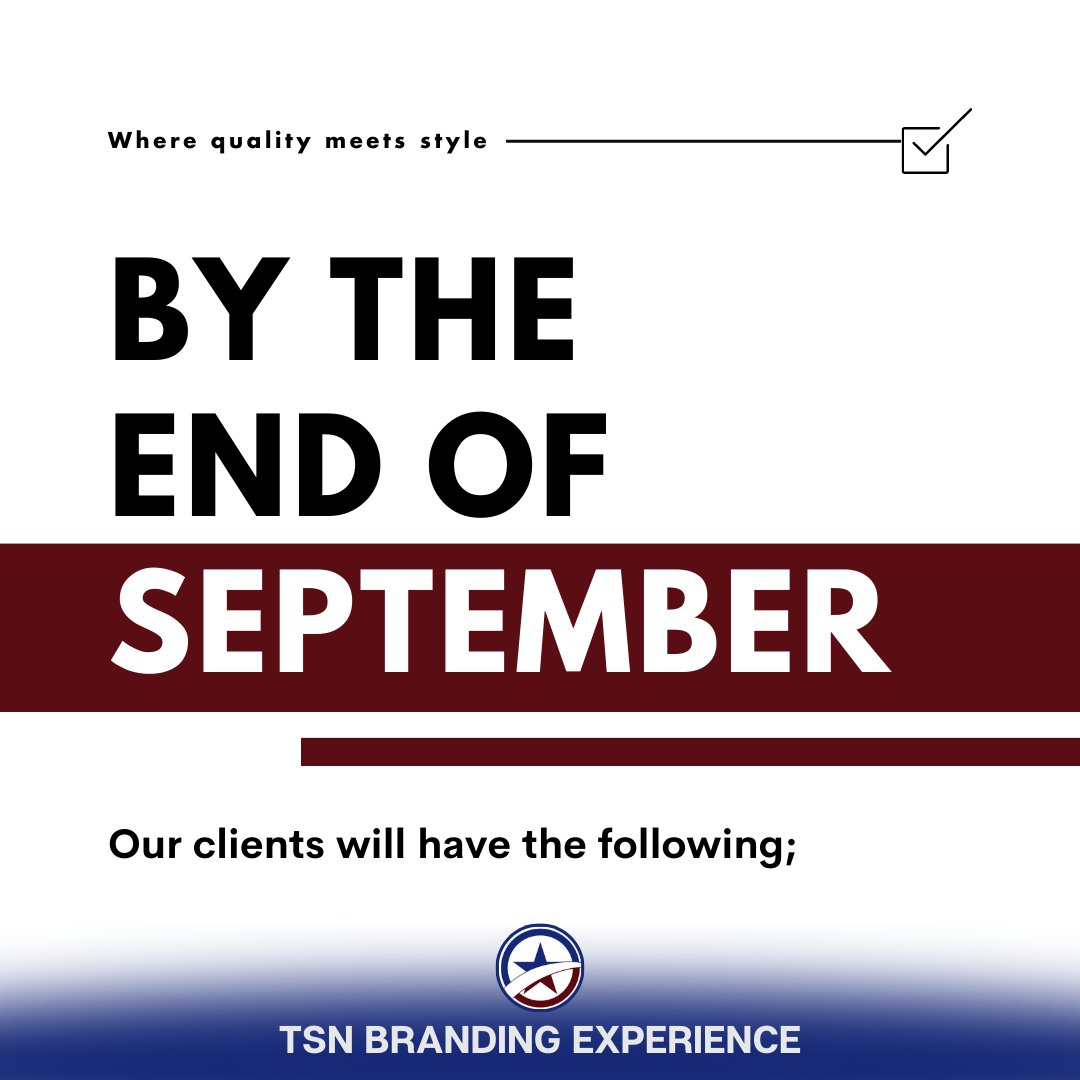 TSNexperience's tweet photo. By the end of September, all our clients will be satisfied.
We have set aside our time to ensure all projects from our clients are finished on time. We have also set aside commitment to ensure work done is up to standards.
#IkokaziKE #TSNexperience #IkoKazi https://t.co/K0Ijg68ZO7