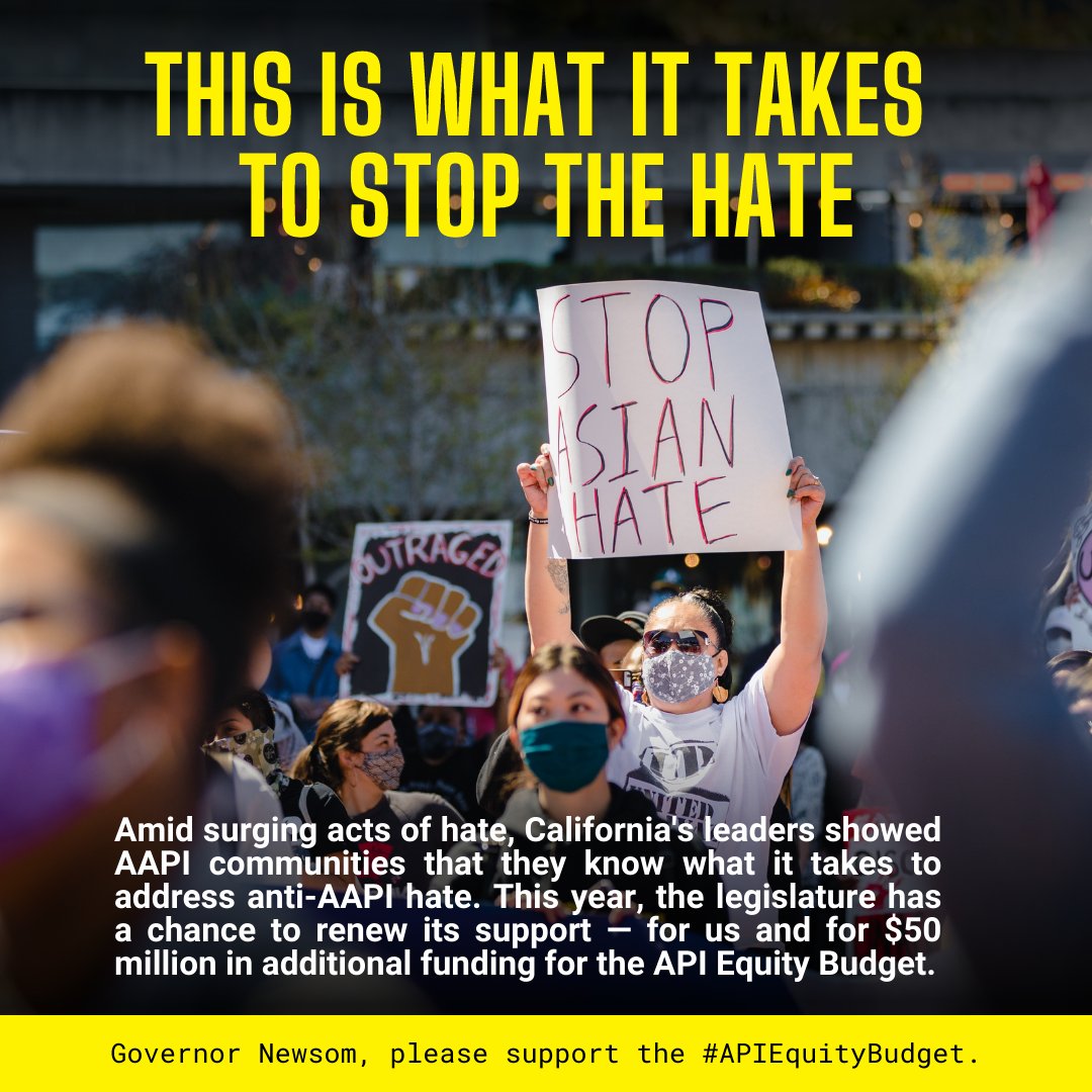 Gov. @GavinNewsom, your dedication to addressing anti-AAPI hate sets a shining example for state leaders. We urge you to continue modeling compassionate governance and support the  $50M  #APIEquityBudget request. @CAGovernor @AAPILegCaucus #CALeg