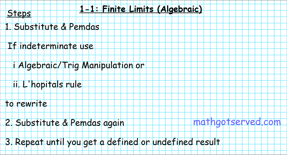 mathgotserved1's tweet photo. Steps for finding finite limits.
https://t.co/bB6c7TKhcu https://t.co/uq0uYxwKrh