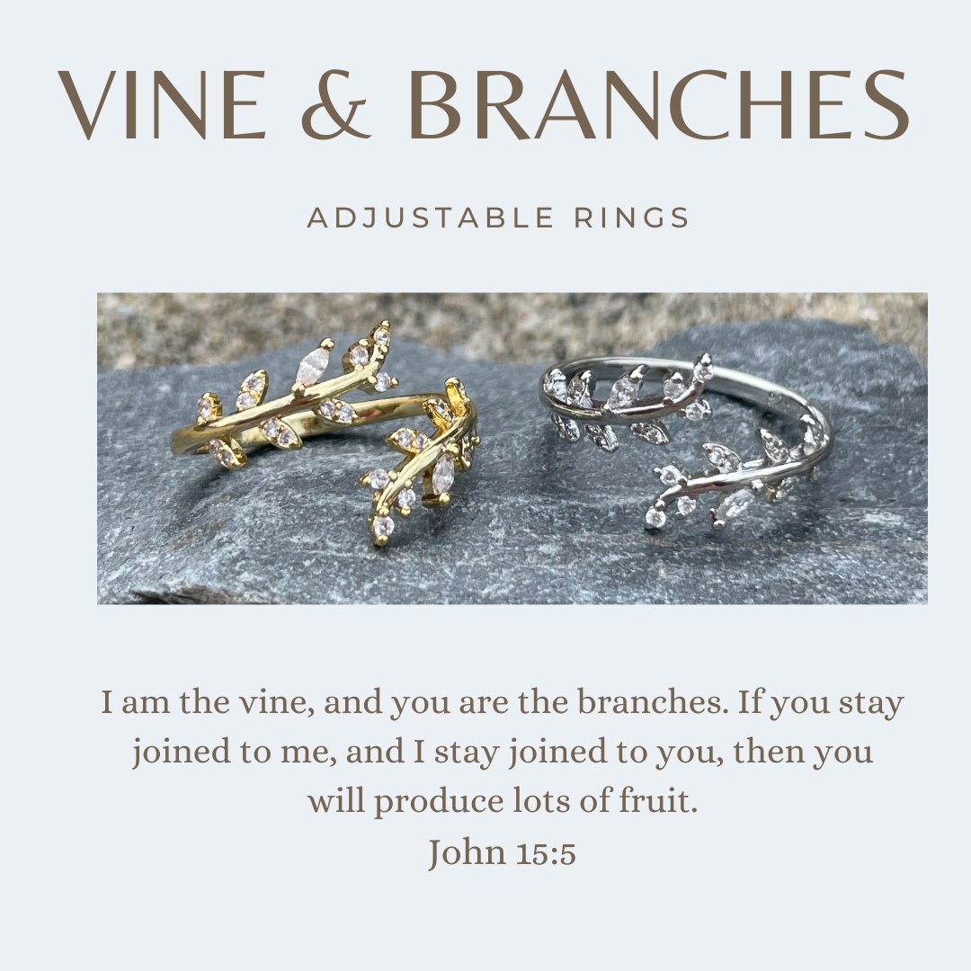 Back in stock!! These are a favorite and never stick around for long. The prettiest reminder to abide in Him, because apart from Him we can do nothing. 

#backinstock #backbydemand #vineandbranches #morethanjewelry #abideinHim #faithbased #happyfriday #christiancontent #gravies