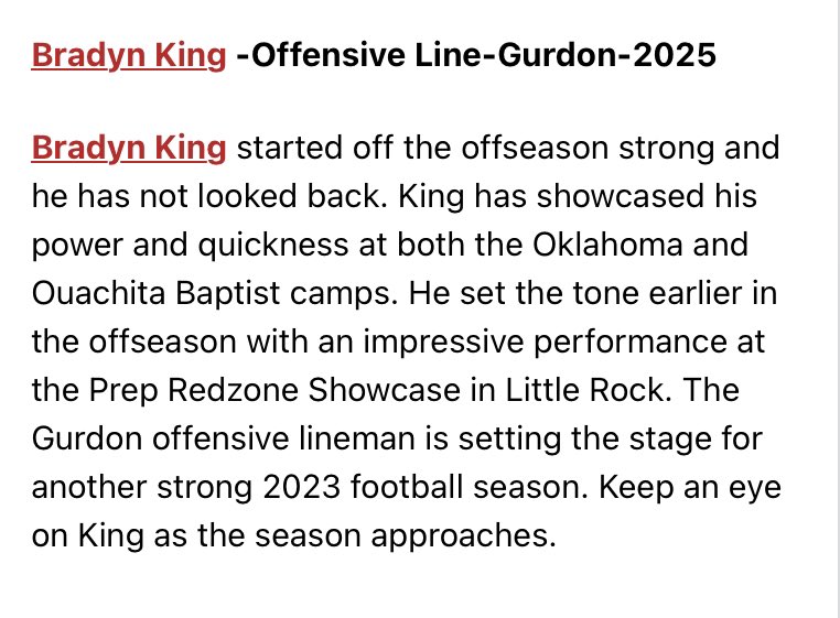 #BeGreat write up! <a href="/tctabler/">PrepRedZoneTom Tabler</a> <a href="/PrepRedzoneAR/">Prep Redzone Arkansas</a> <a href="/blindsidepro/">BSP Grading</a> <a href="/JaredNMorrow/">Jared Morrow</a> <a href="/RRainwater1037/">Randy Rainwater</a> <a href="/toddrake00/">William Todd Drake</a> <a href="/PrepRedzone/">Prep Redzone 🏈</a>