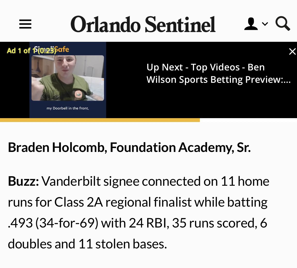 FA Baseball (@fa_baseball23) on Twitter photo Senior <a href="/bradenholcomb11/">Braden Holcomb</a> named <a href="/orlandosentinel/">Orlando Sentinel</a> 1st Team All-Area for the ‘23 Baseball season. Braden slashed .493/.636/1.057 with 11 HR’s! Congratulations Braden! #FAmily <a href="/faathletic/">FA Lions Athletics</a> Senior <a href="/bradenholcomb11/">Braden Holcomb</a> named <a href="/orlandosentinel/">Orlando Sentinel</a> 1st Team All-Area for the ‘23 Baseball season. Braden slashed .493/.636/1.057 with 11 HR’s! Congratulations Braden! #FAmily <a href="/faathletic/">FA Lions Athletics</a>