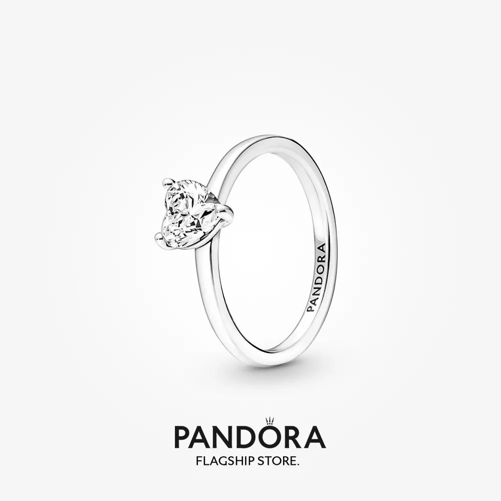 Sparkling Heart Solitaire Ring