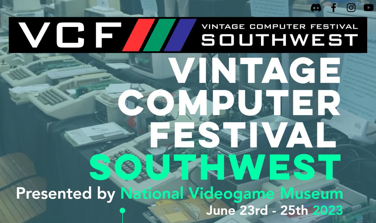 RetroTechChris's tweet photo. Hi all!  VCFSW is fast approaching, I hope to see you there!  I'll be there with buttons and stickers...please do say "hello" (and chat a bit!) when you see me there!  Details:  https://t.co/FH2ZWEHfJk https://t.co/38N2VFNMff