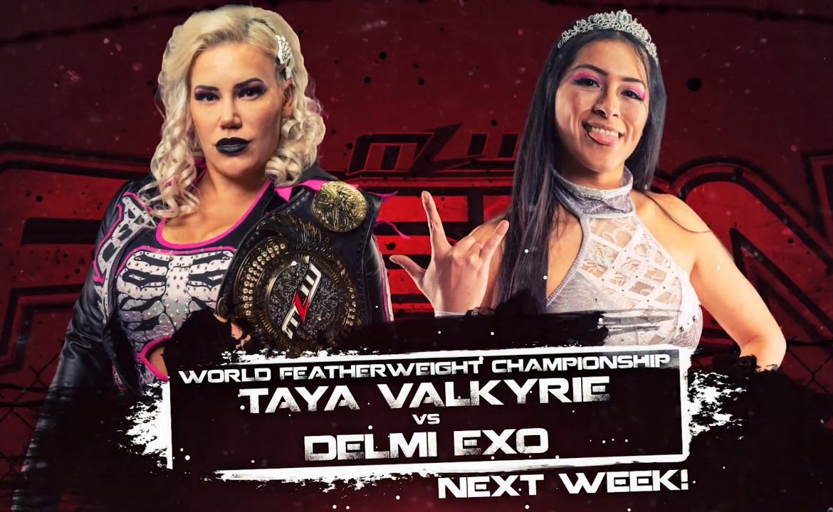 Next Thursday on #MLWFUSION 

The God 👑 @DelmiExo goes for the Championship against the World
🪶Weight Champ @thetayavalkyrie

Going to be sooo good!!
📸 @mlw watch on FiteTV