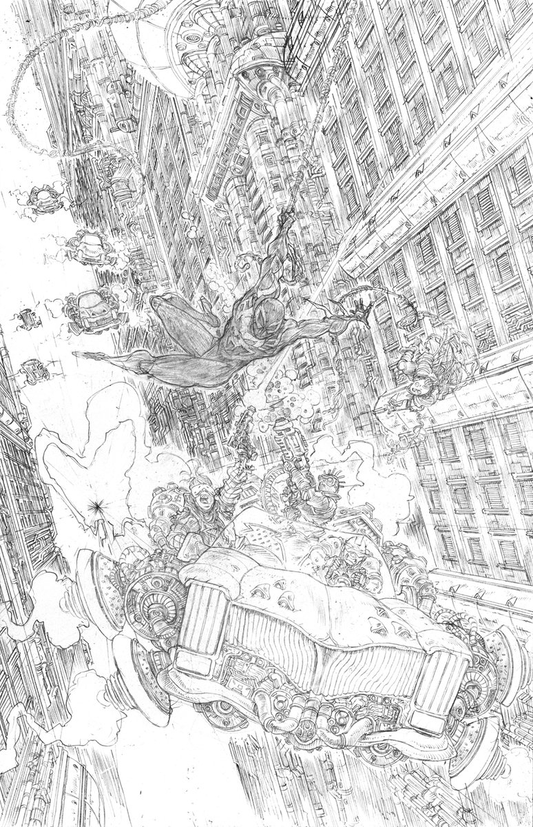 Spider-man 2099 commission pencils