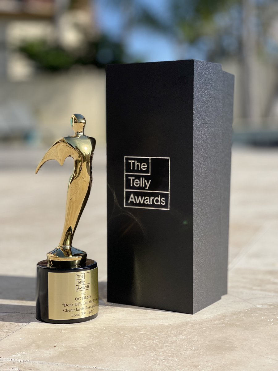 OCfilms's tweet photo. Super stoked to have received the @tellyawards gold award for our @jarvisrestoc commercial we shot recently! Congrats to everyone involved in this project!! https://t.co/pfcUtSqVie