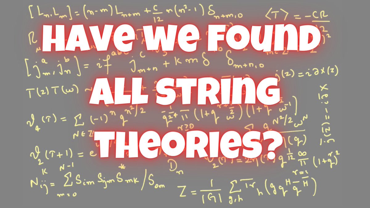 'Have we found all string theories?'
This brief post answers the question mentioned above.  It'll require a basic understanding of QFT and symmetry algebras. I'll spend some time on background material before answering the question mentioned at the start. 1/n
#Physics #scicomm