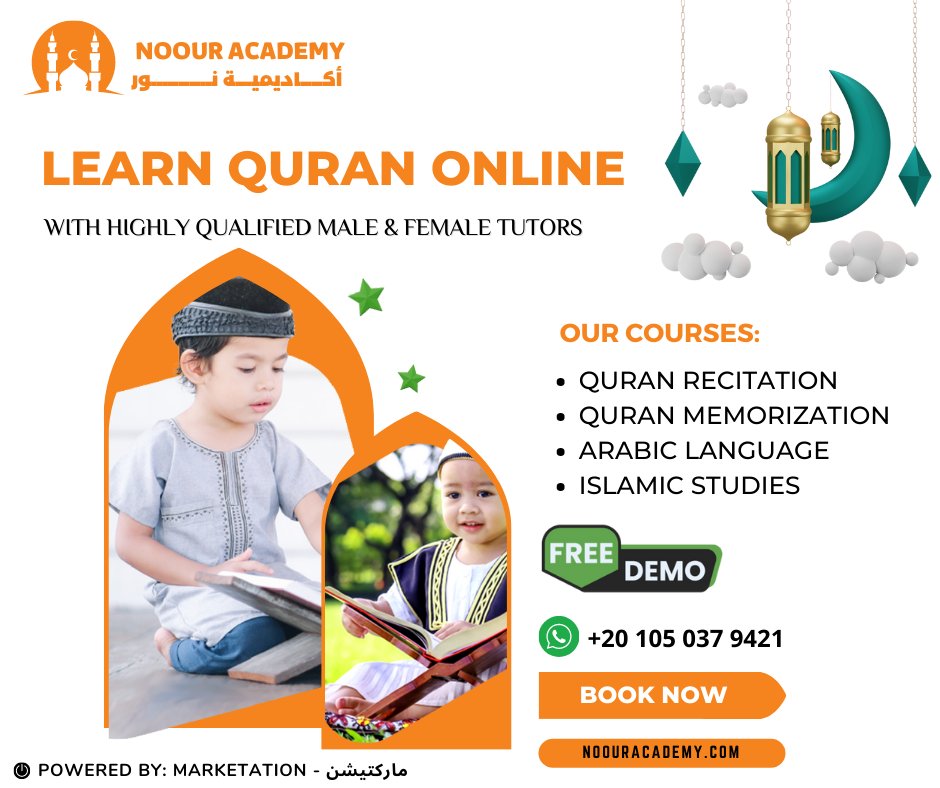 Learn Arabic and explore the wisdom of the Holy Quran with Noour Academy's online classes. Enroll now! #ArabicLanguage #QuranStudies #NoourAcademy
Enroll Now: noouracademy.com/take-a-trial/
messenger: m.me/noourquranacad…
Whatsapp: wa.me/+201050379421