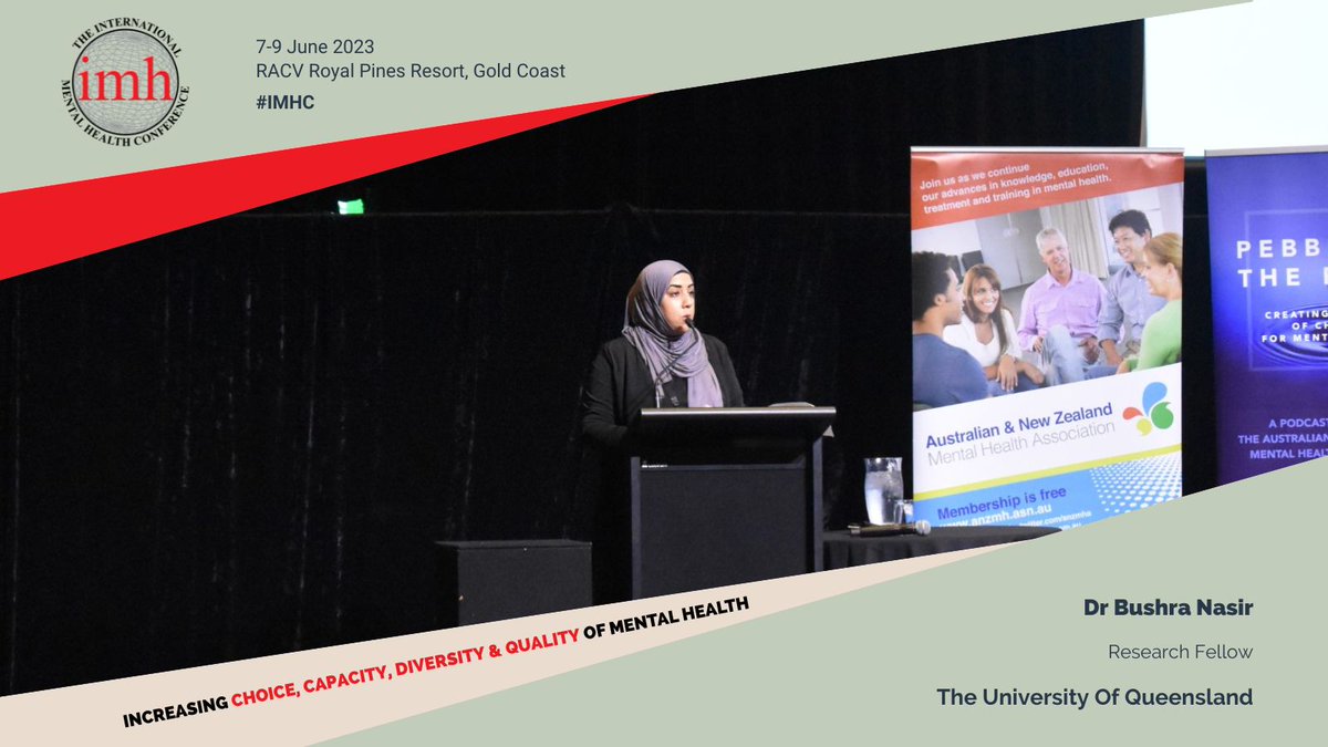 anzmha's tweet image. Dr Bushra Nasir on 'Comorbid Mental Illness and Chronic Disease in First Nations Australians: A Systematic Review' at #IMHC @UQ_News