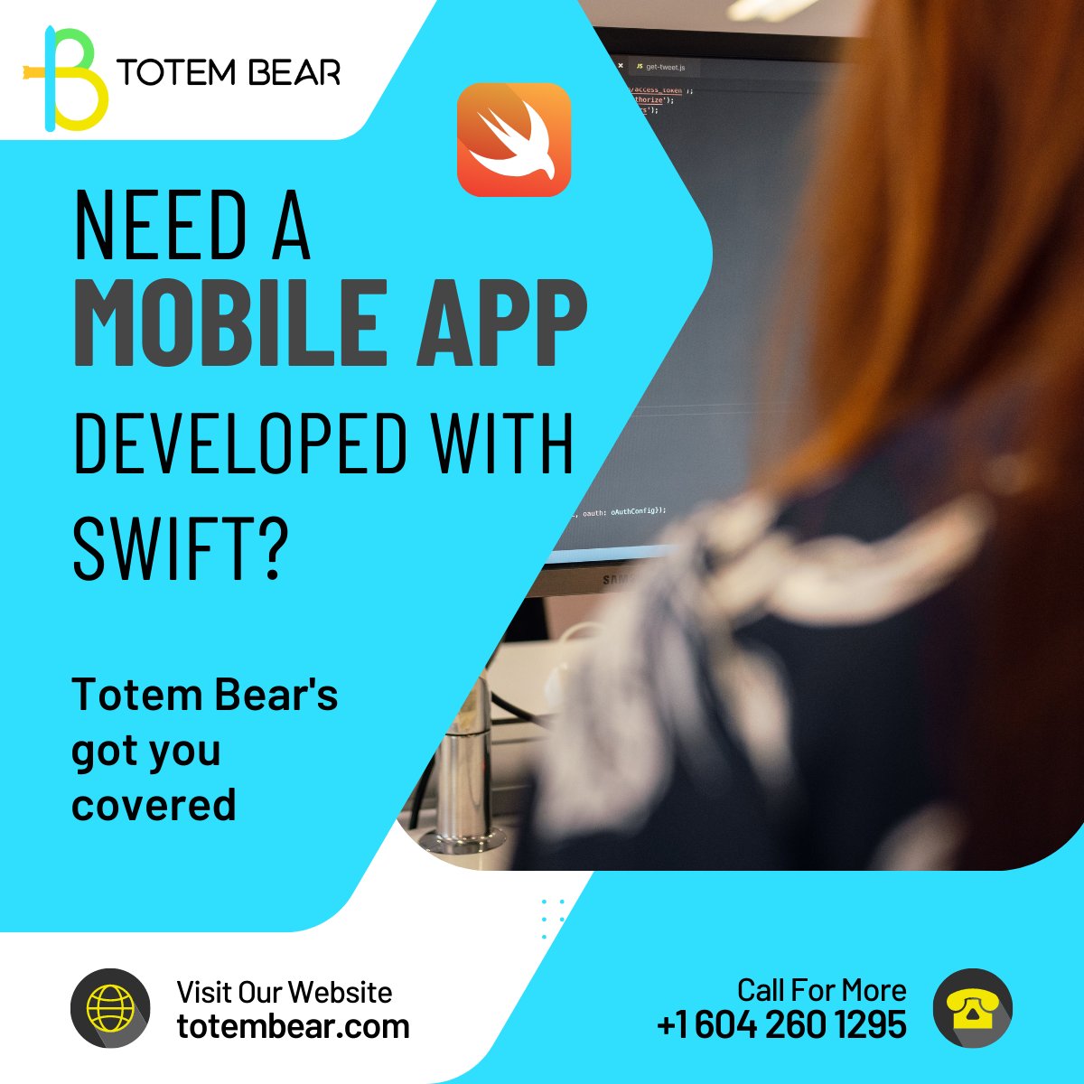 TotemBearCA's tweet image. Totem Bear's experts can build amazing Flutter and Swift mobile apps. Let us turn your ideas into reality!
#MobileAppDevelopment #FlutterDevelopment #SwiftDevelopment #ExpertTeam #TurnIdeasIntoReality #TotemBear #LaunchAcademyHQ #Canada #Vancouver