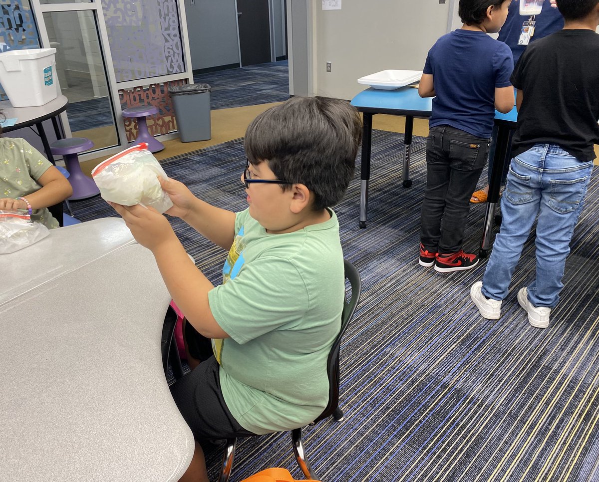 Jamiebenriquez's tweet photo. Making ice cream in science today! Fun Thursday! #CampMustang #WeAreBane #BaneElementary #CFISDspirit #SummerSchoolisFun https://t.co/N1lezRuF2W