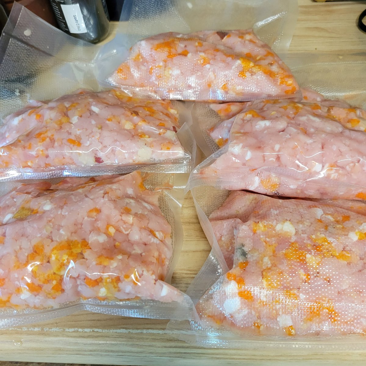 GaryACarlo's tweet photo. Dog food prep... Ground pork with Fuji apples and carrots. Tomorrow will be grinding chicken thighs and pumpkin. I also add ground beef. Colt, Bandit, and Mila will always eat healthy. #BMC_Colt #CCS_Bandit #MiracleMila #TexasPups https://t.co/AUZ90zJONR