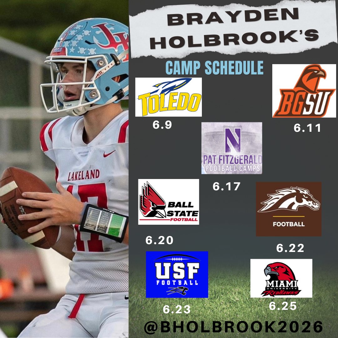 The rest of my 23 camp schedule. Open to adding more. <a href="/Coach_OShea12/">Coach Ryan O'Shea</a> <a href="/LakelandHS_FB/">Lakeland Football ⚓️</a> <a href="/NECC_Athletics/">NECC Sports</a>