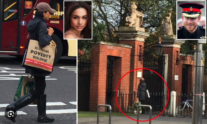 Near Kensington  Palace, Harry's then-girlfriend, Meghan Markle, kept crossing the street; photographers didn't recognize her until one said, why is she crossing the street over and over? Maybe she wanted her picture taken, one photographer did, and she went away. 🤣😂😅