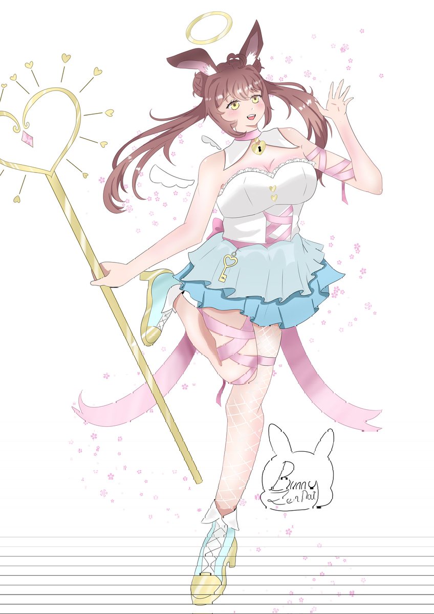 BunnyZenpai's tweet photo. Did my oc in a new godess outfit 😇 🐰 

Slowly trying to learn cell shade...

#Oc #artist #expen #ArtistOnTwitter #bunnygirl #digitalart https://t.co/cjgmMZ52ew