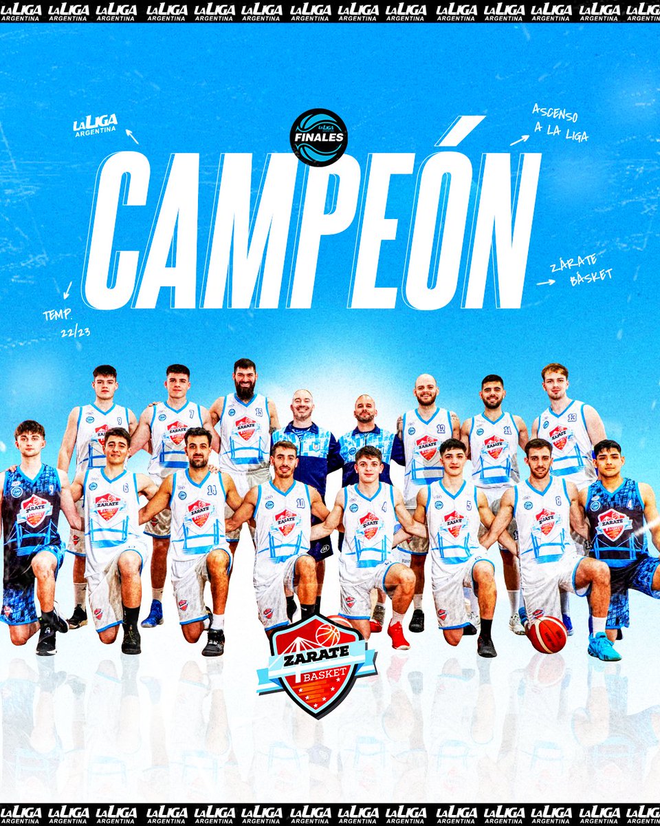 🏆 ¡@Zarate_Basket ES EL CAMPEÓN DE LA LIGA ARGENTINA 2022/23 Y JUGARÁ LA PRÓXIMA TEMPORADA EN LA @LIGANACIONAL!