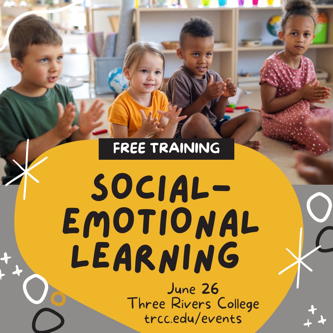 🍎 FREE TRAINING 🍎 The Missouri Department of Elementary and Secondary Education and the Center for Child Well-Being are holding a training on Social-Emotional Learning (SEL). It will be held 6-9 p.m. June 26 at Three Rivers College. Details: trcc.edu/events/social-….